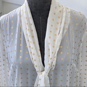 Shining Star Bow Blouse Classic Bow Tie Top made with ultimate patriotic Stars